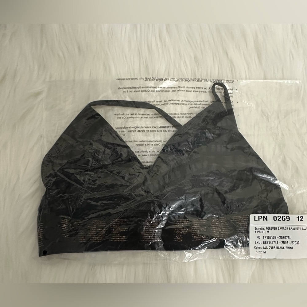 🆕SAVAGE X FENTY Black/White/Gold Bralette - Size: M - Picture 7 of 7